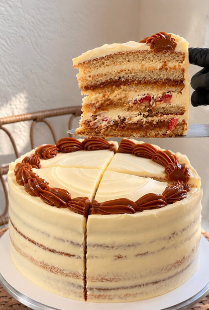 Torta Capitas layered cake with dulce de leche, cream and strawberries – Pavlova by FM Miami